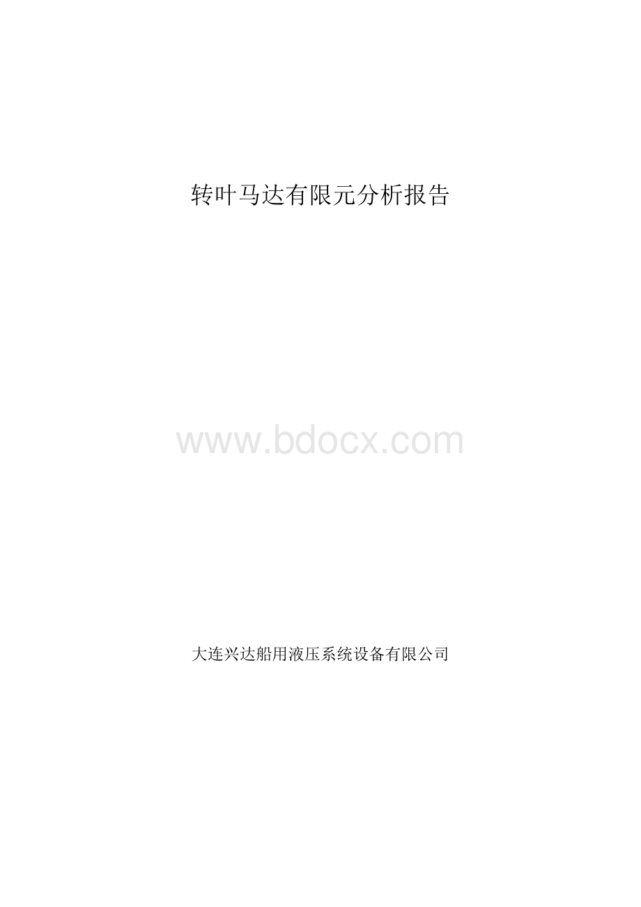 转叶马达有限元分析报告Word下载.docx