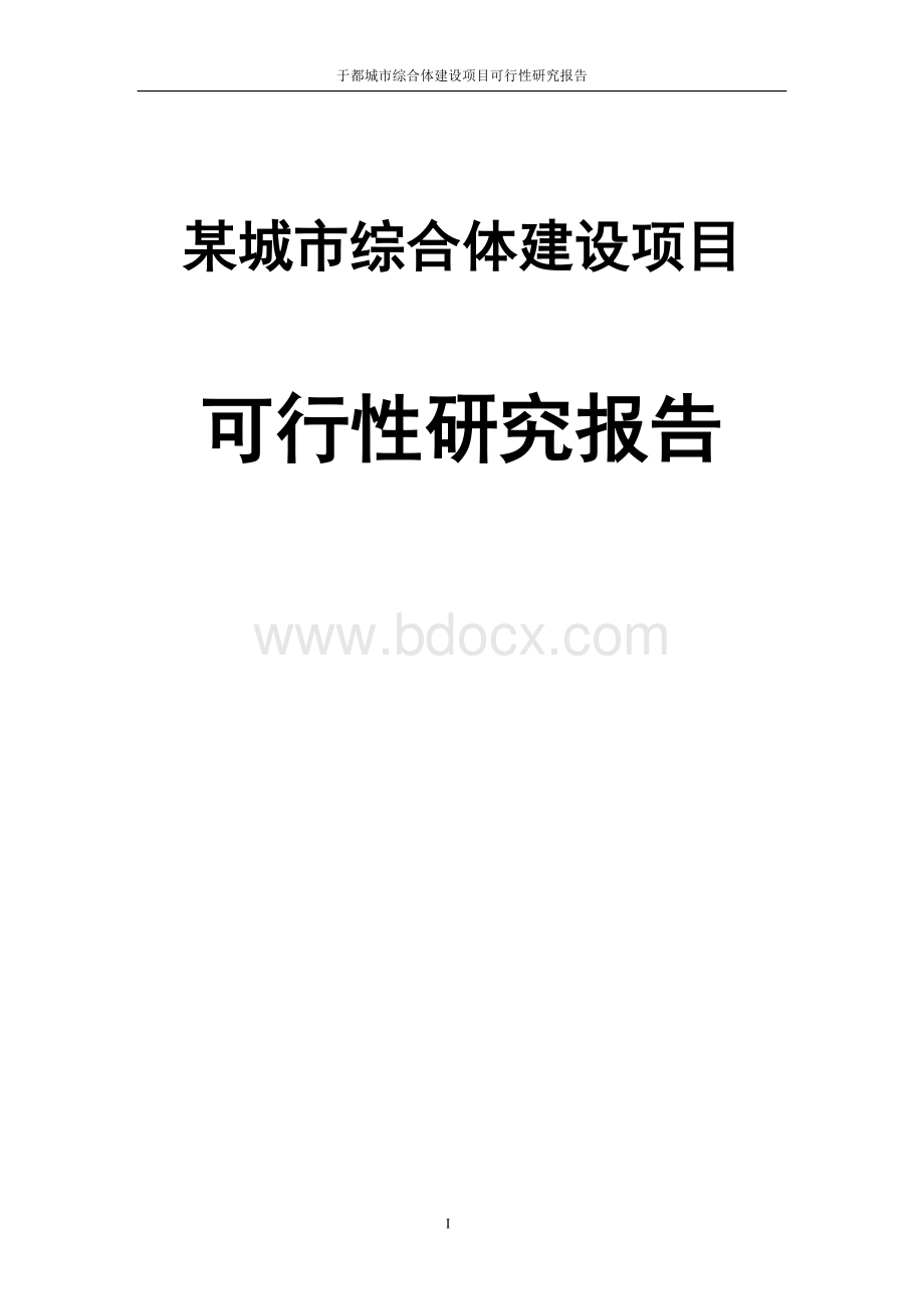 城市综合体建设项目可行性研究报告Word格式.doc