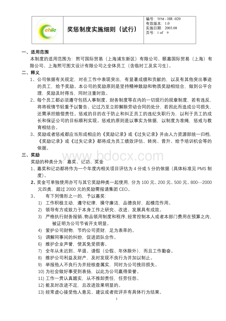 公司奖惩制度实施细则.doc