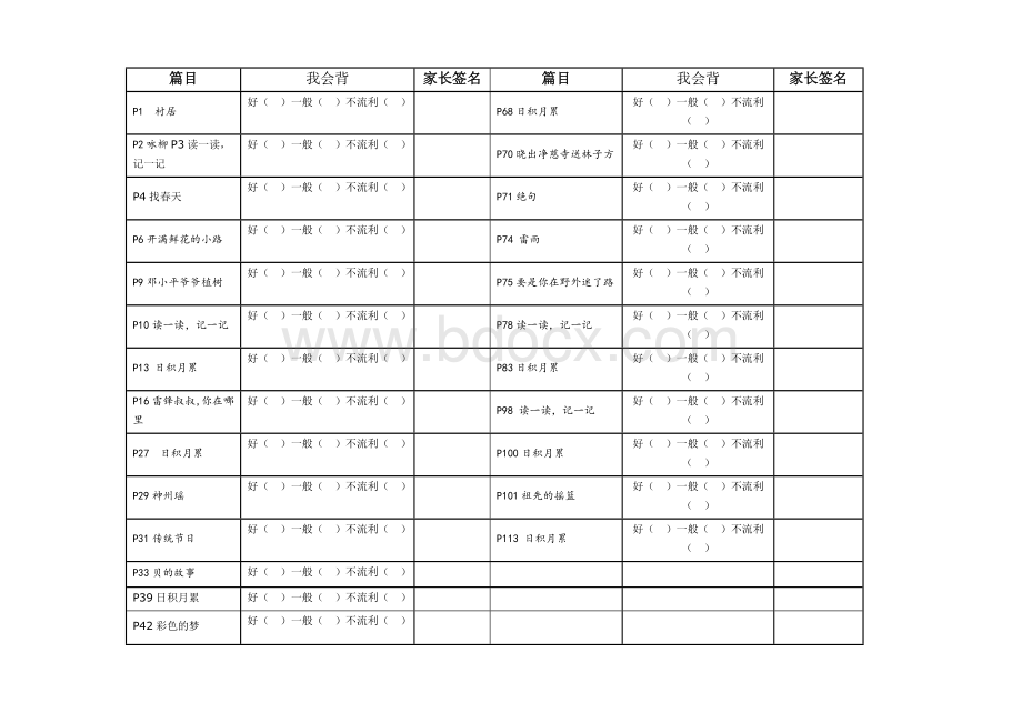 部编版二年级下册语文背诵表文档格式.docx