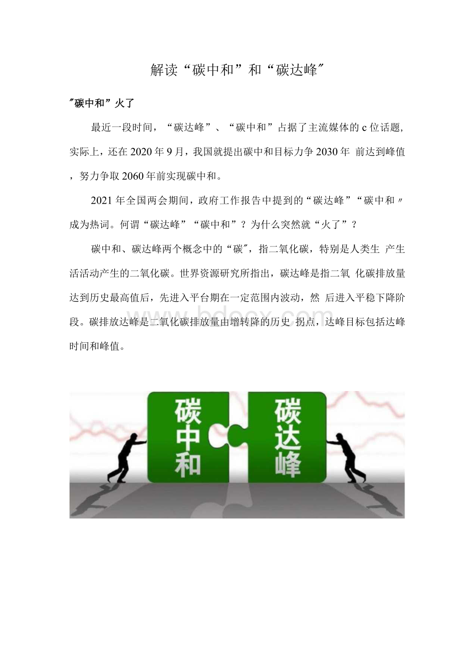 解读“碳中和”和“碳达峰”Word文档下载推荐.docx