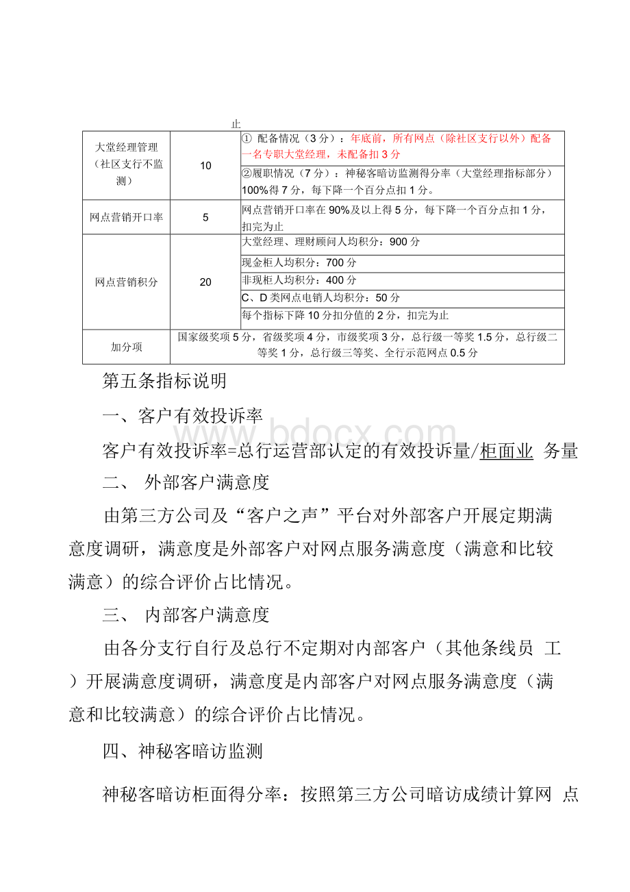 银行网点运营服务考核办法Word文档下载推荐.docx_第3页