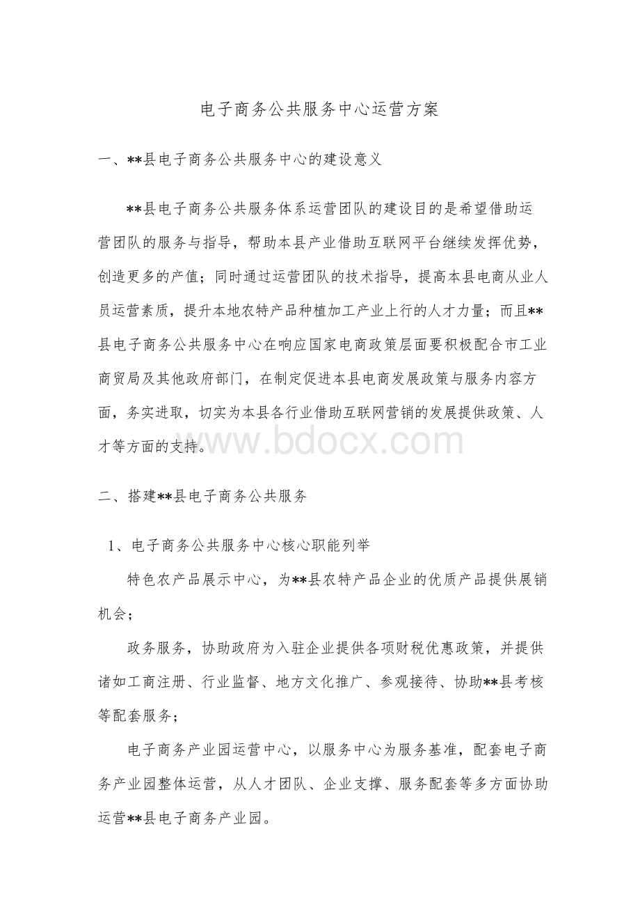 电子商务公共服务中心运营方案.docx_第1页