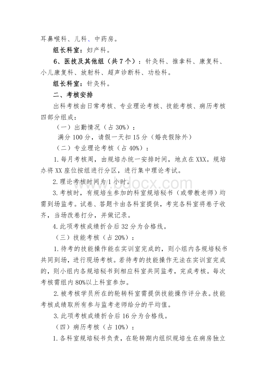 中医住院医师规范化培训出科考核实施方案Word格式文档下载.doc_第2页