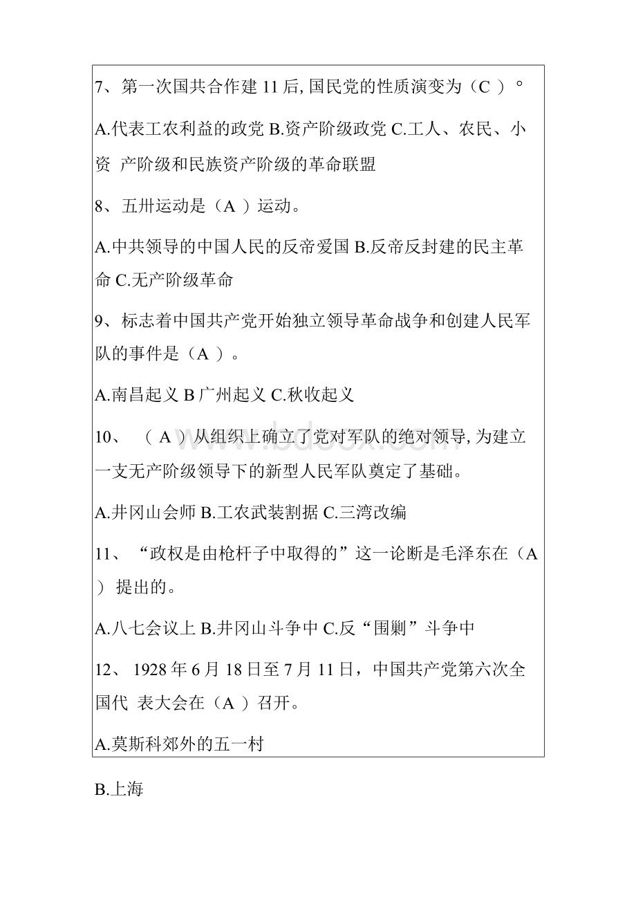 党建知识党史知识竞赛活动题题库完整版（含答案）Word文档下载推荐.docx_第2页