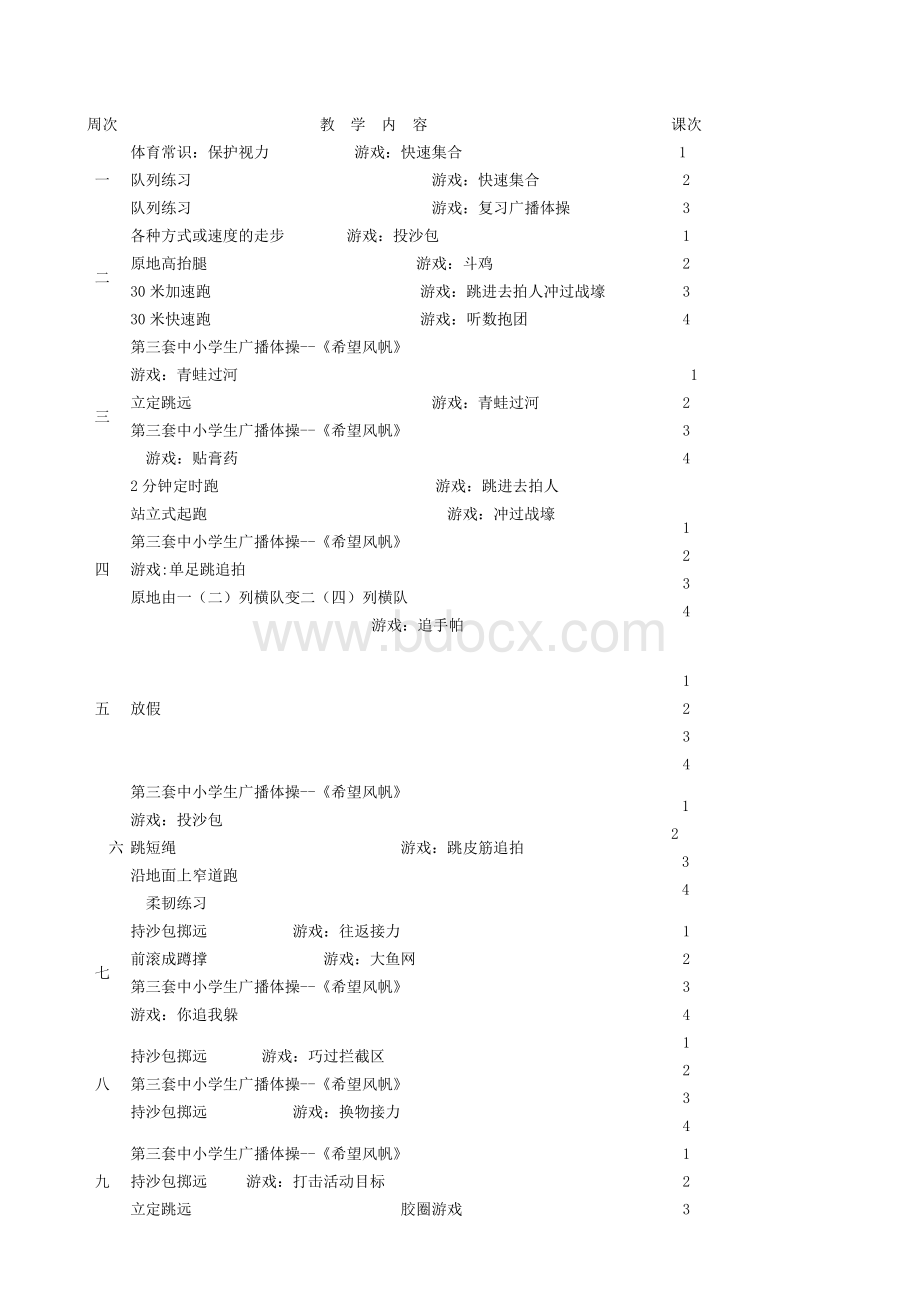 小学二年级体育与健康教学计划Word文件下载.doc_第3页