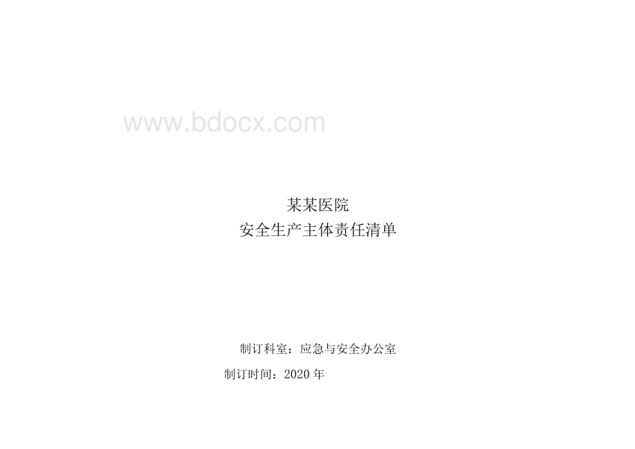 某某医院2020年安全生产管理责任清单.docx_第3页