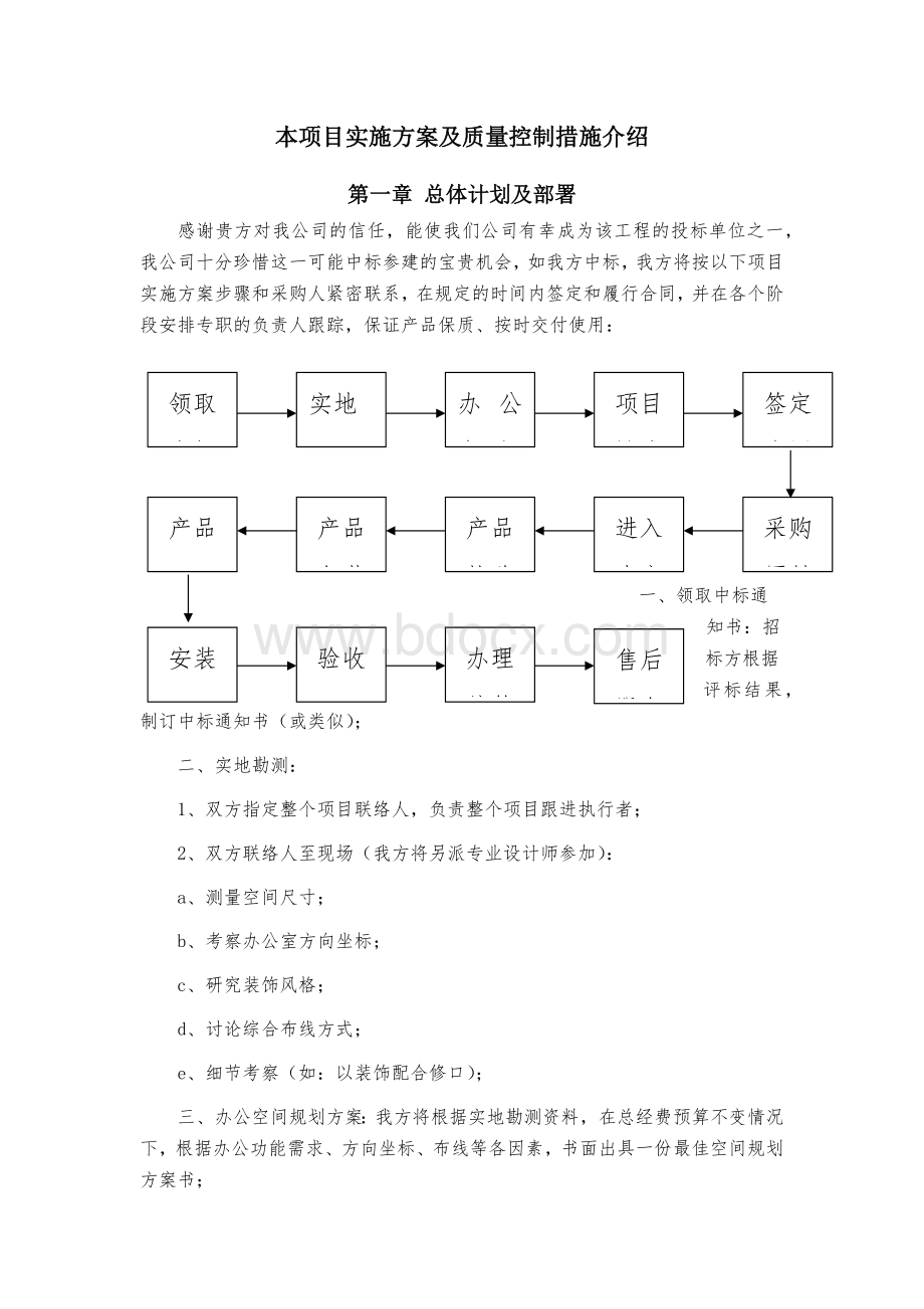 家具类项目实施方案及质量控制措施Word文档格式.docx_第1页