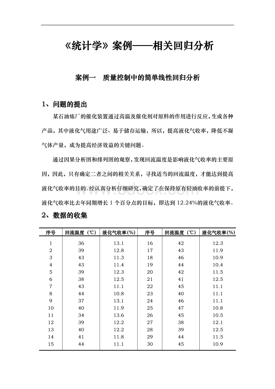 统计学案例相关回归分析.doc