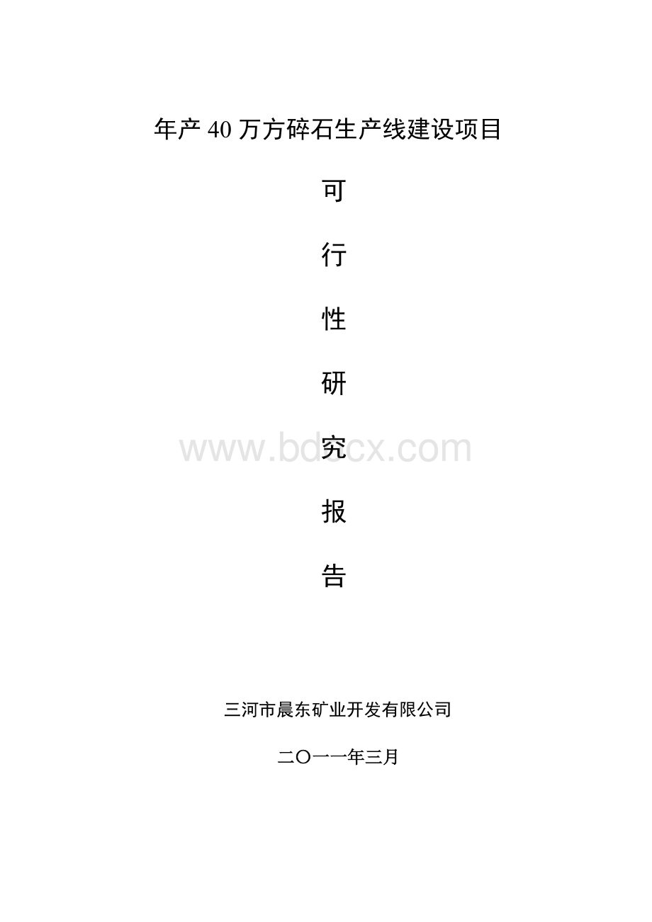 碎石生产线建设项目可行性研究报告Word下载.doc_第1页