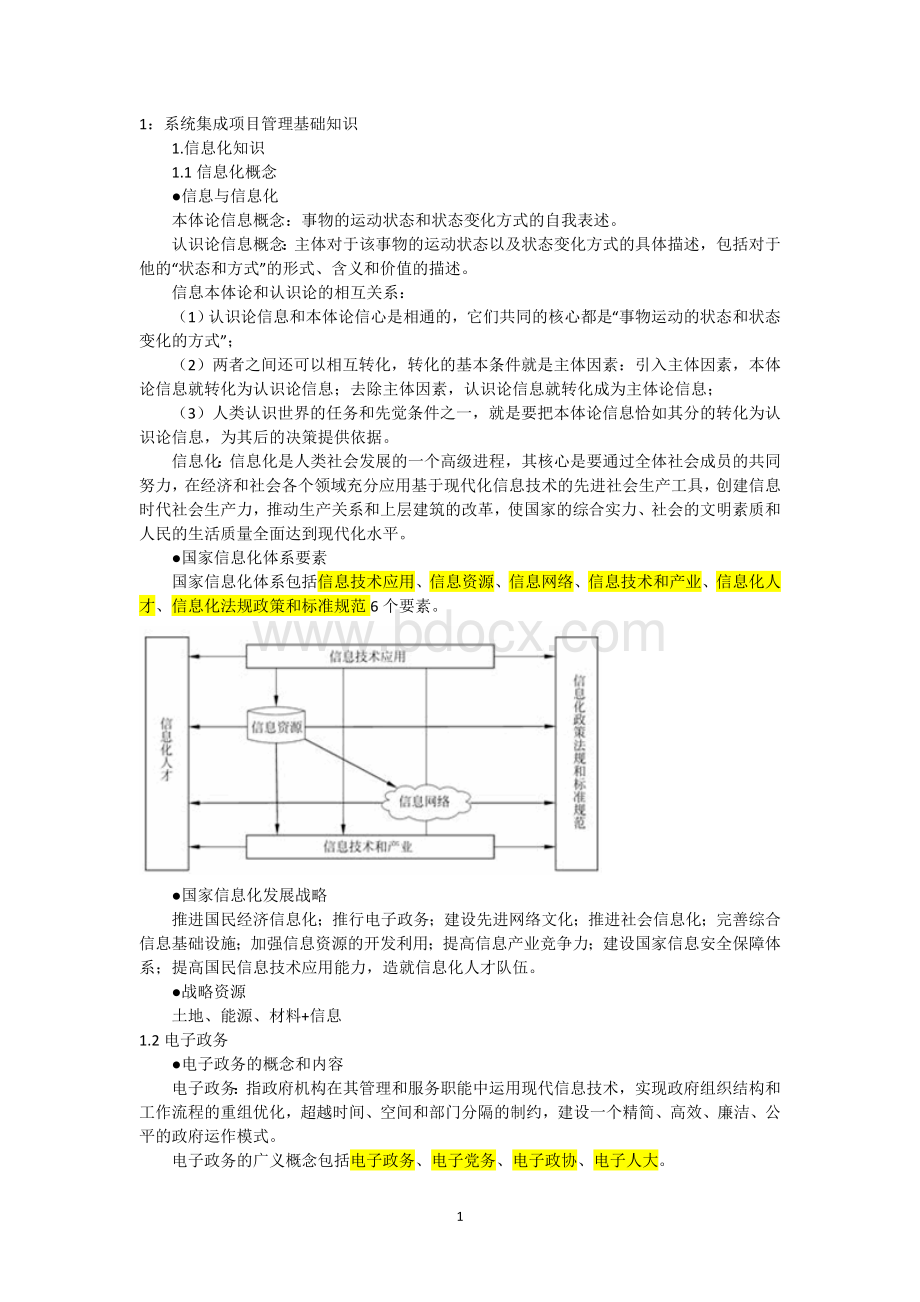 软考系统集成项目管理工程师考试大纲复习知识点_精品文档.doc_第1页