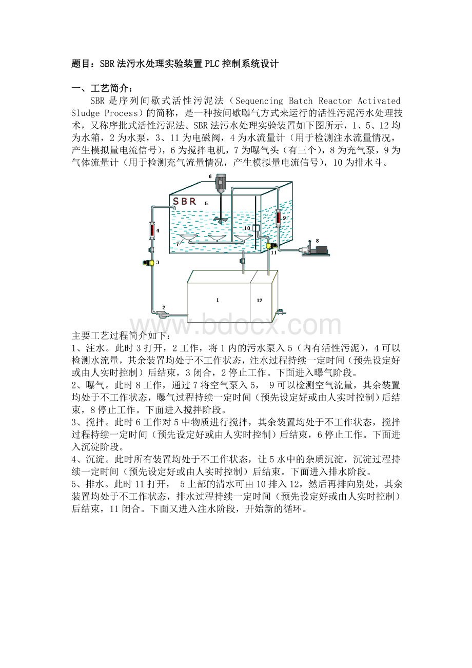 SBR污水处理实验装置PLC控制系统设计1Word文档下载推荐.doc_第1页