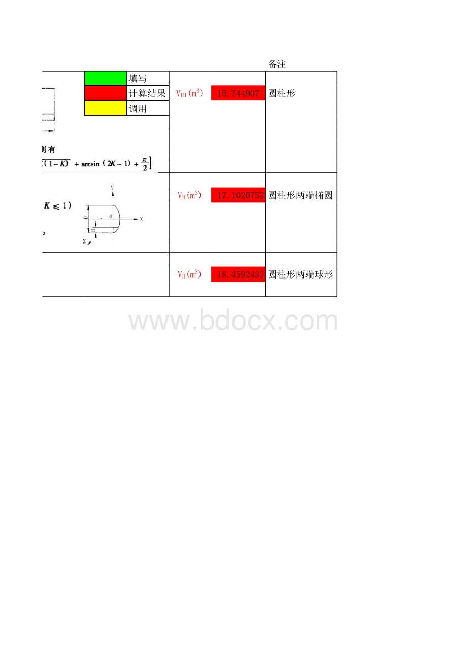 卧式容器液位体积计算Excel表.xls_第2页