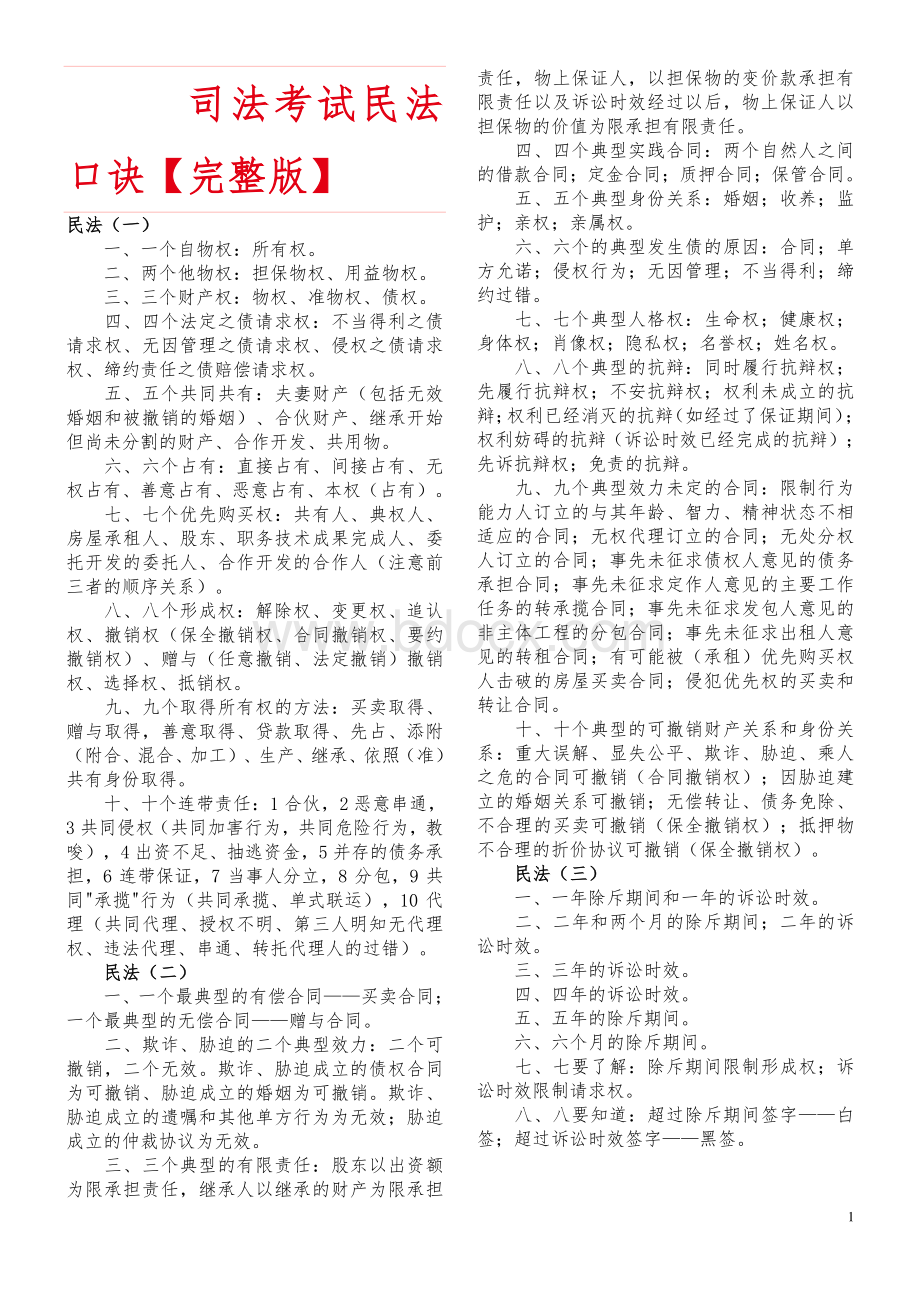 司法考试重点知识整理及解析资料下载.pdf_第1页