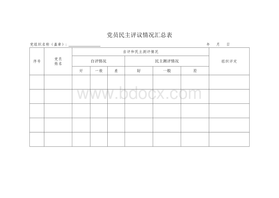 专题组织生活会民主评议表模板_精品文档.doc_第3页