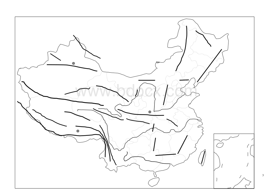 中国行政区划空白图及山脉空白图1_精品文档Word格式文档下载.doc_第3页