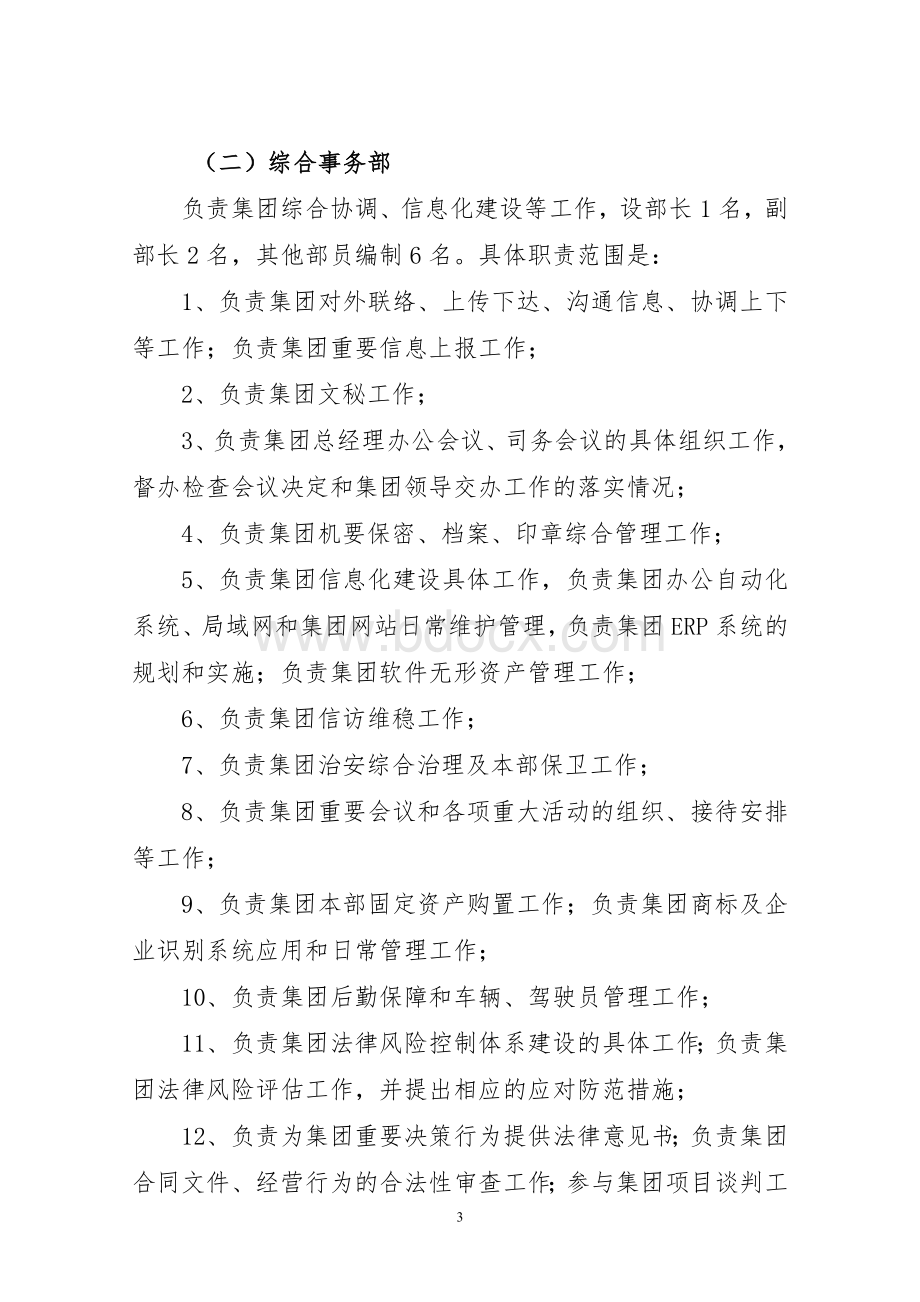 xxxx集团本部部门设置情况及职能终稿Word格式文档下载.doc_第3页