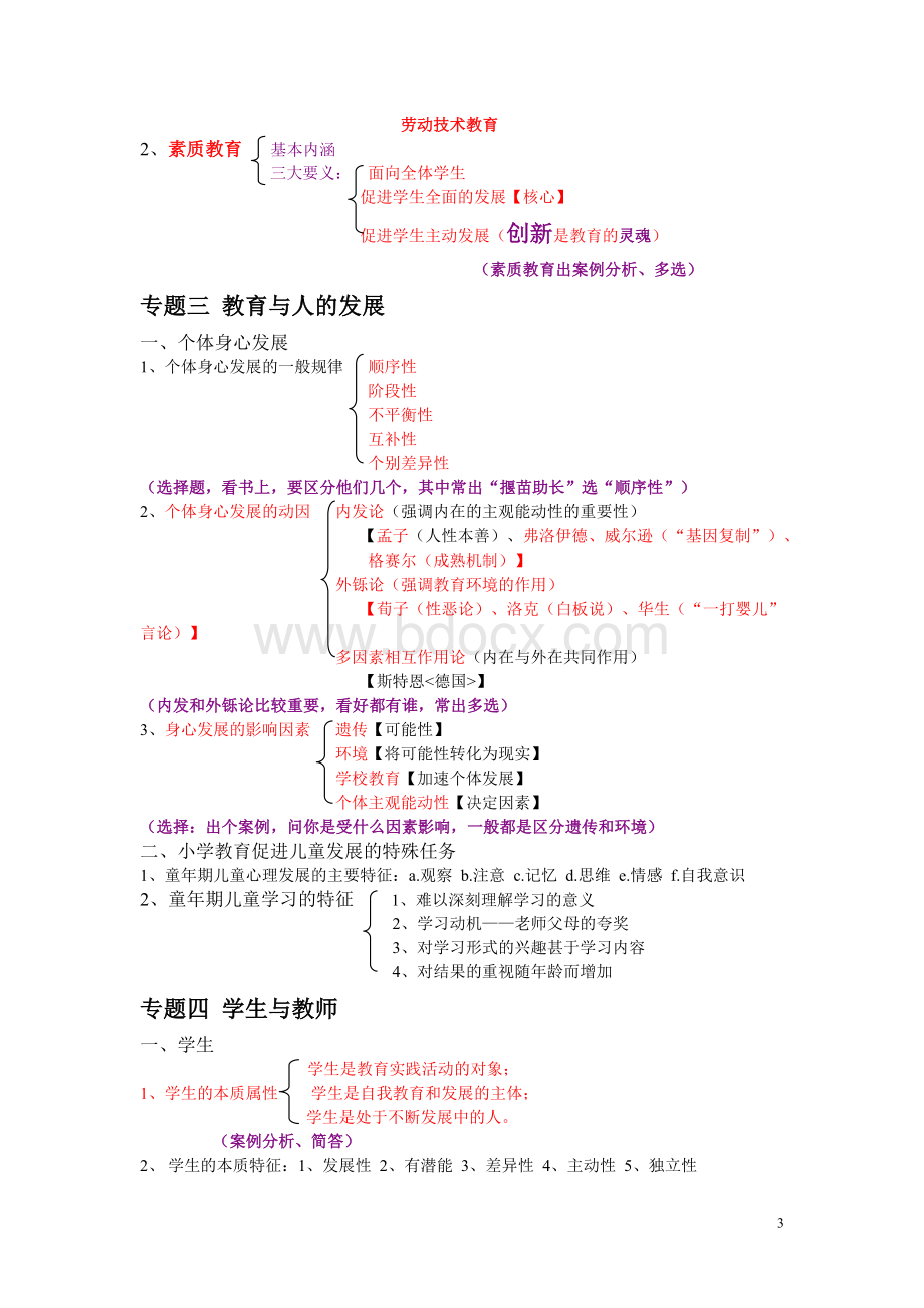 小学教师招聘考试复习资料划重点考点.doc_第3页