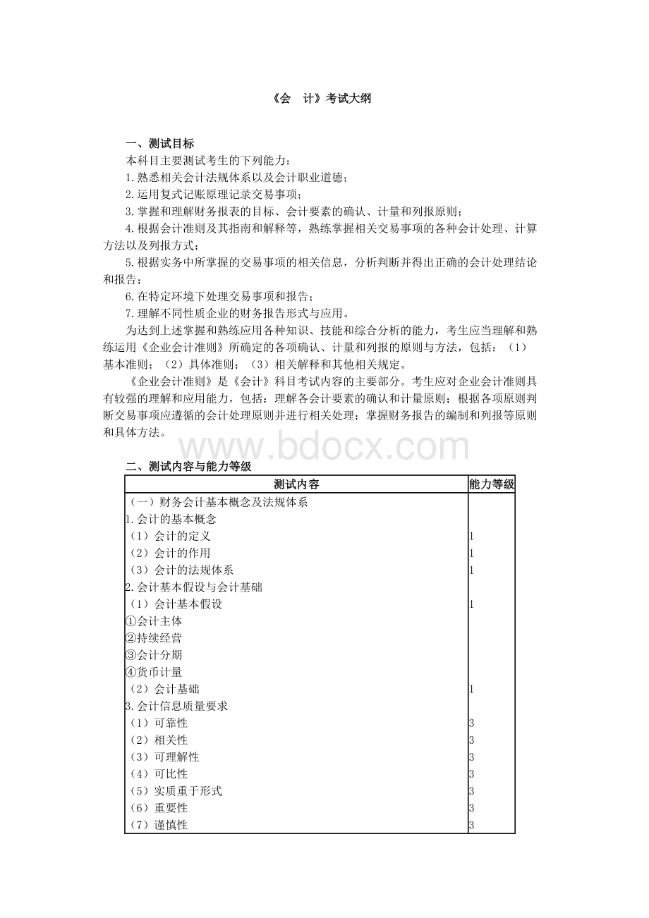 注册会计师考试大纲会计_精品文档.docx_第1页