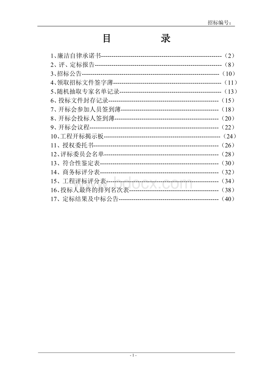 大型招标项目定标报告范本Word格式.doc