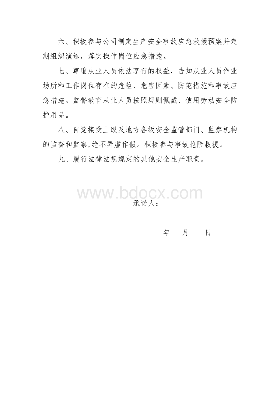 副总经理安全承诺书.docx_第2页