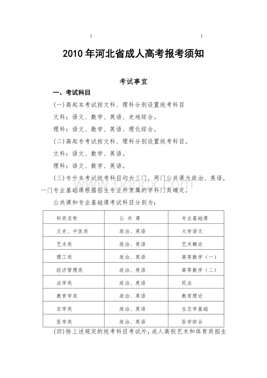 综合河北省成人高考报考须知.doc