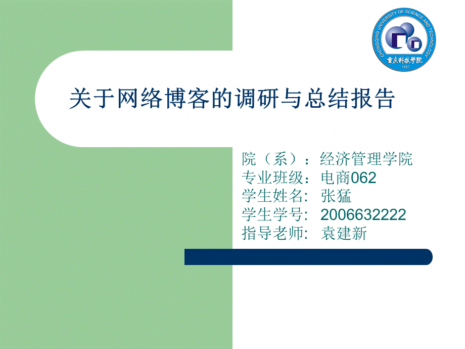 关于网络博客的调研与总结报告.ppt