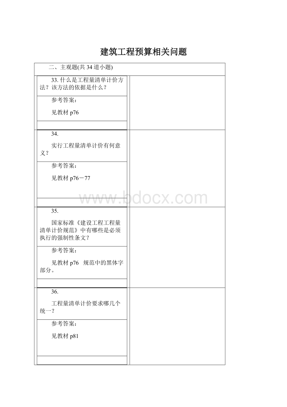 建筑工程预算相关问题Word文档格式.docx_第1页