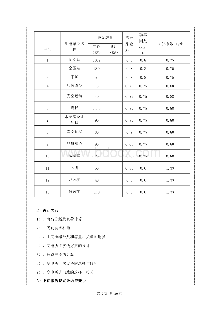 工厂供电课程设计任务书.docx_第2页