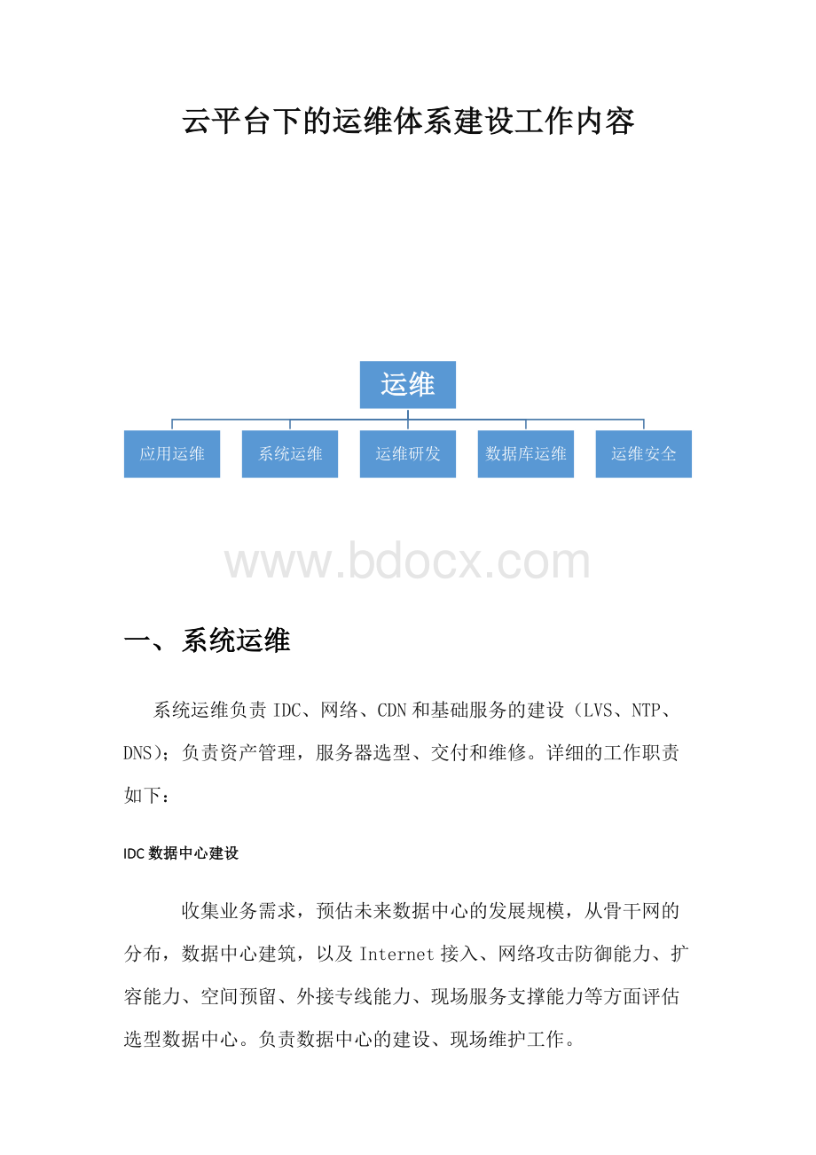 云平台下的运维体系建设工作内容Word文档格式.docx_第1页