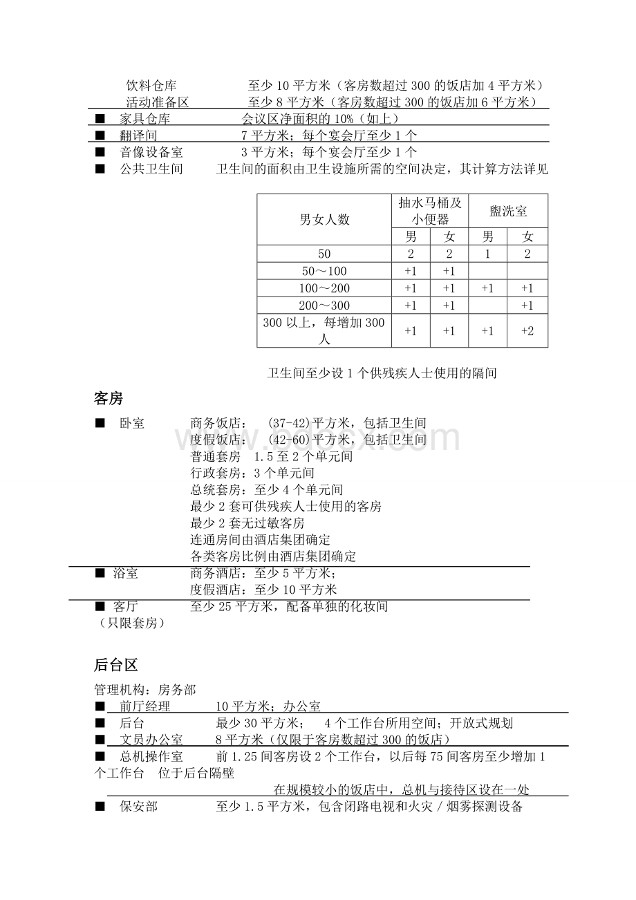 五星级酒店各部门数据参数Word文件下载.doc_第3页