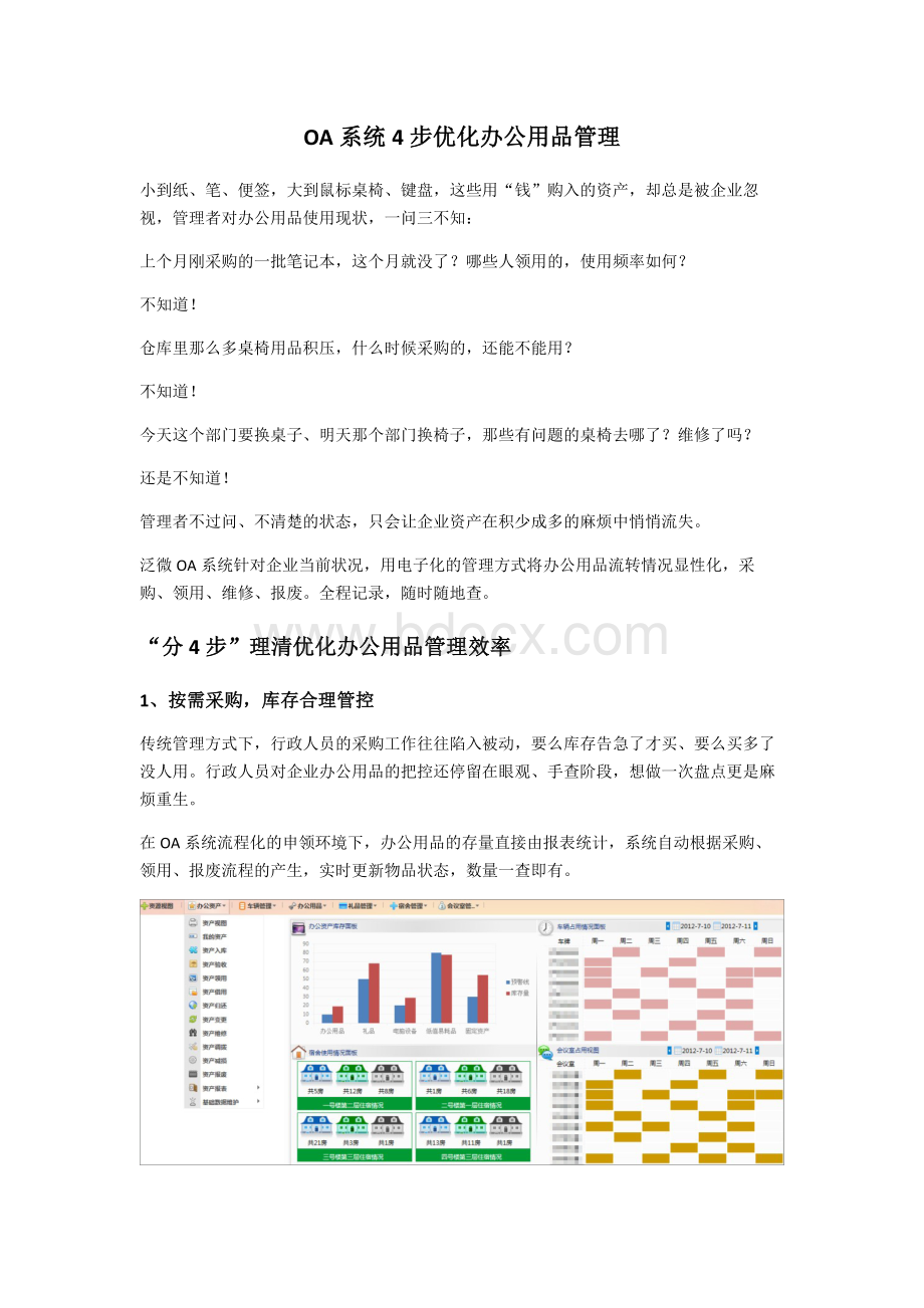 OA系统4步优化办公用品管理资料下载.pdf