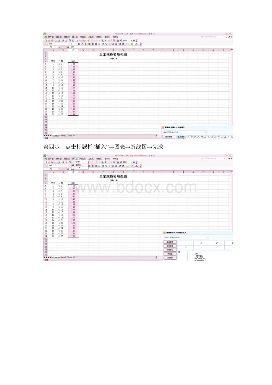 用Excel表格绘制临床生化室内质控图Word文档格式.docx_第3页