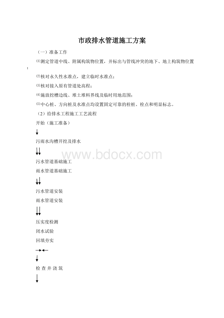 市政排水管道施工方案.docx