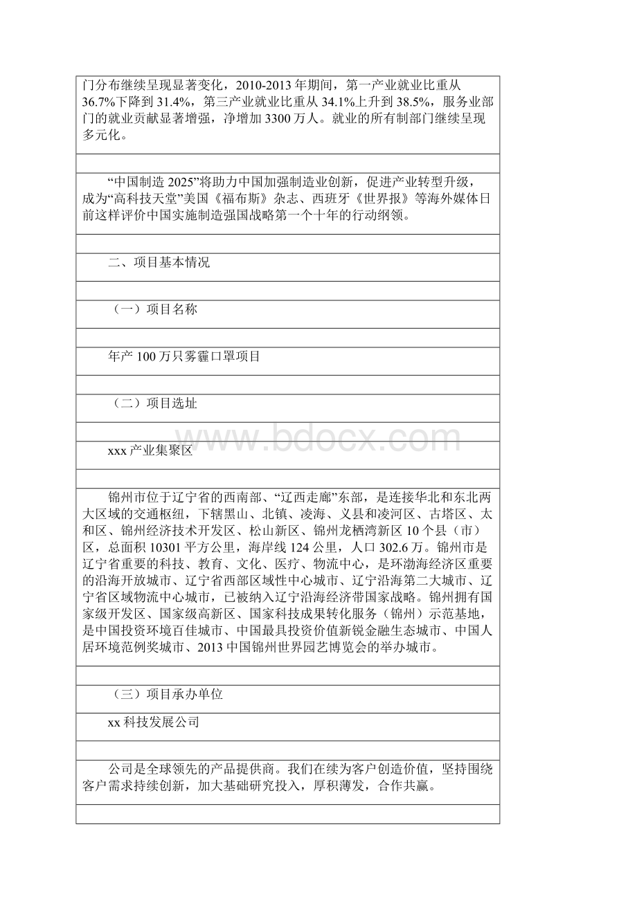 年产100万只雾霾口罩项目可行性研究报告.docx_第2页