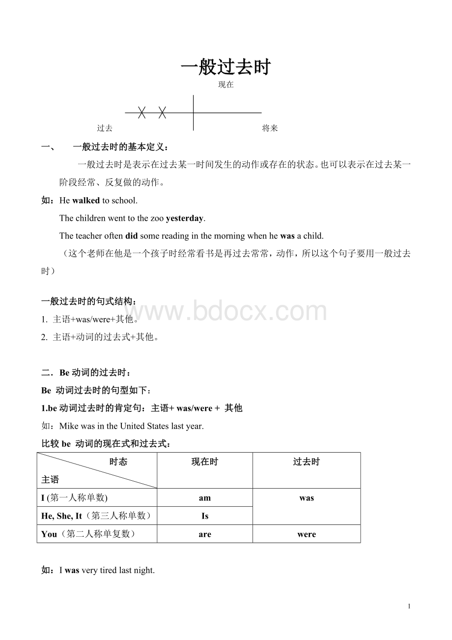 一般过去时的用法Word格式文档下载.doc_第1页