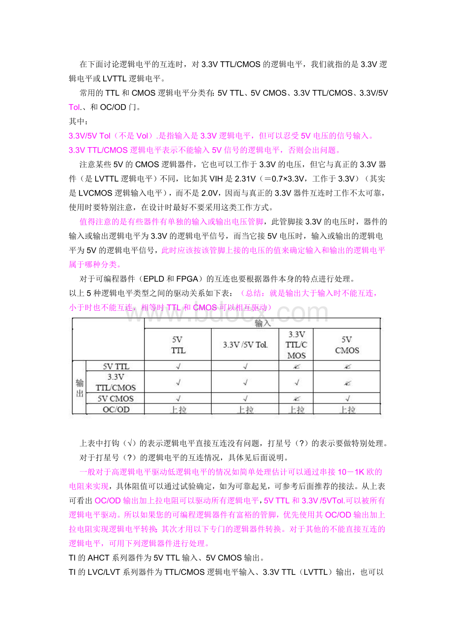 TTLCMOS器件的互连不同类型和电压的相互驱动.doc_第3页