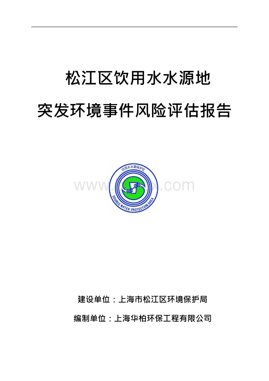 松江区饮用水水源地突发环境事 件风险评估（最终版）文档格式.docx_第1页