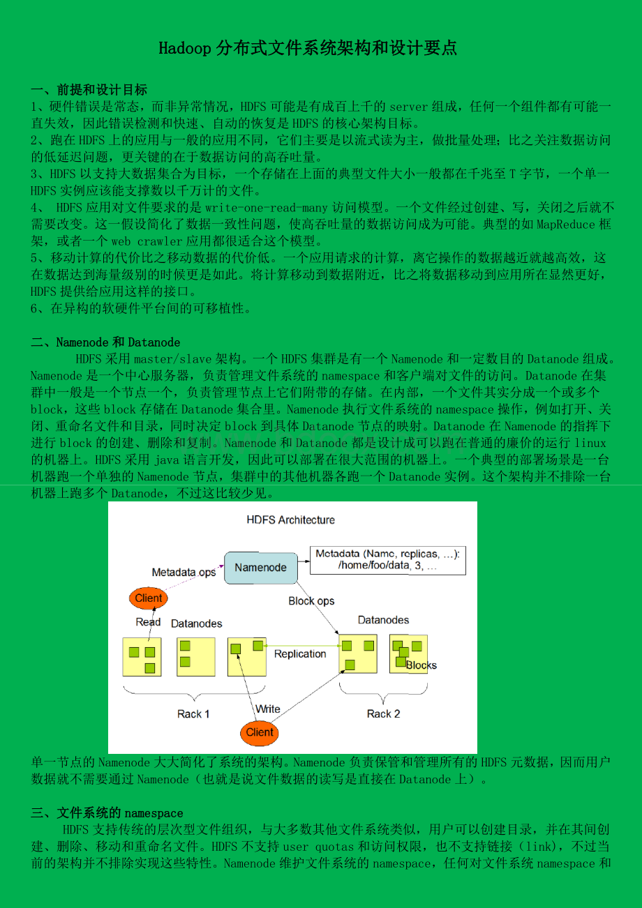 HDFS系统架构和设计要点.doc