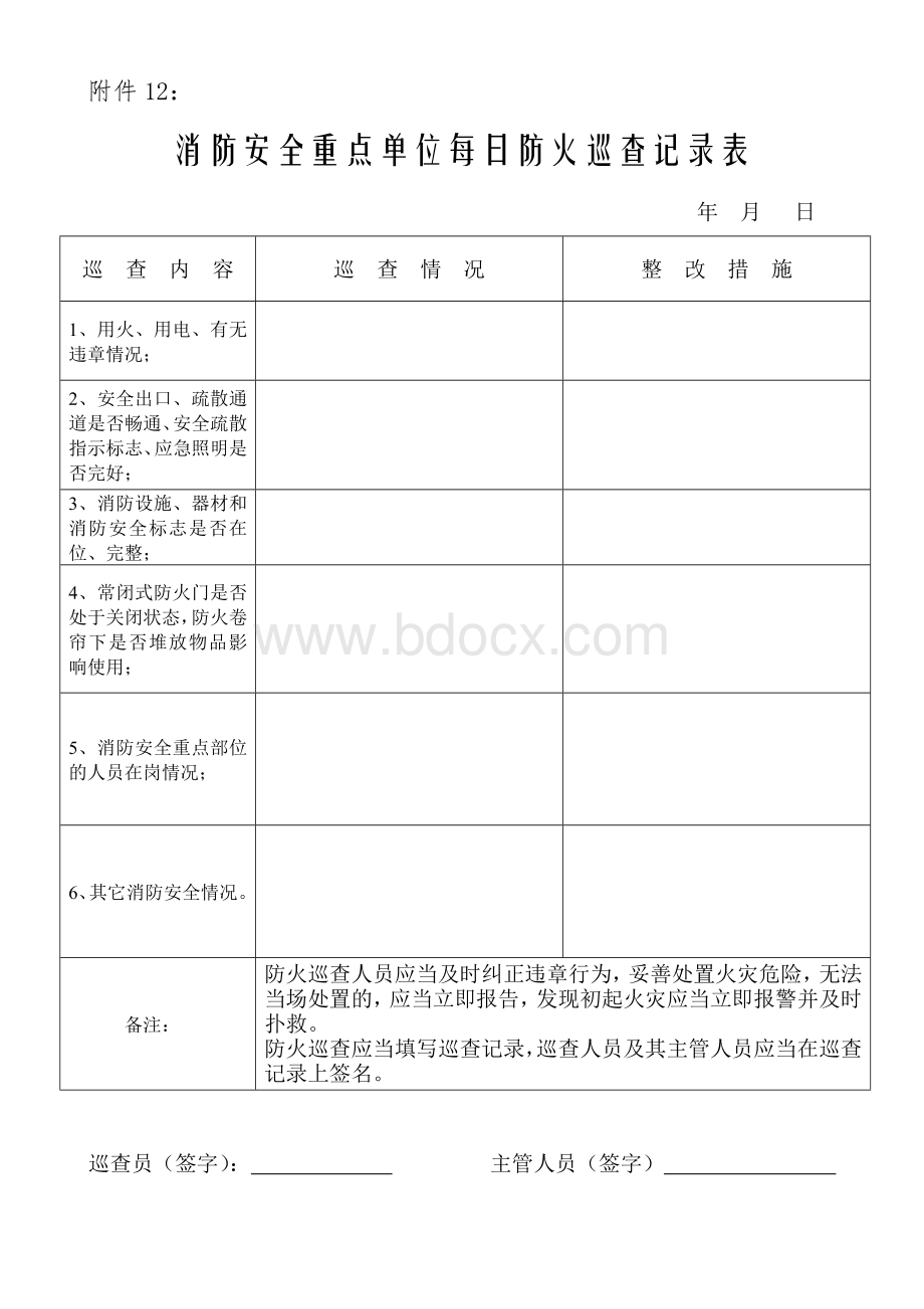 附件消防安全重点单位每月防火检查记录表.doc_第2页