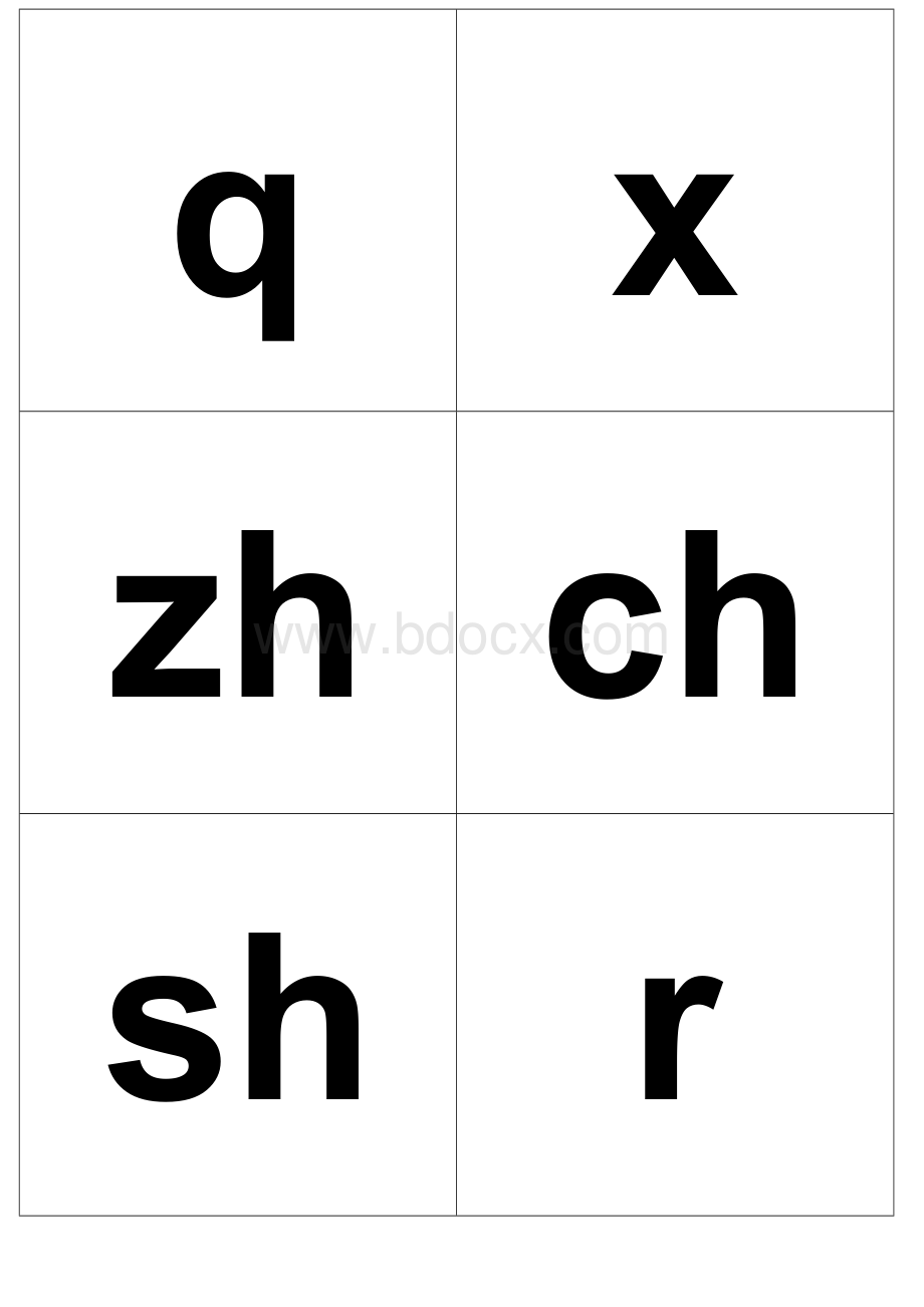 小学汉语拼音字母表字母卡片打印版Word文件下载.doc_第3页