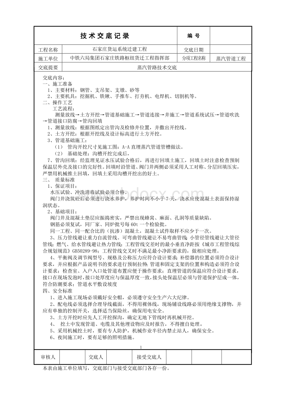 蒸汽管道技术交底Word文档下载推荐.doc