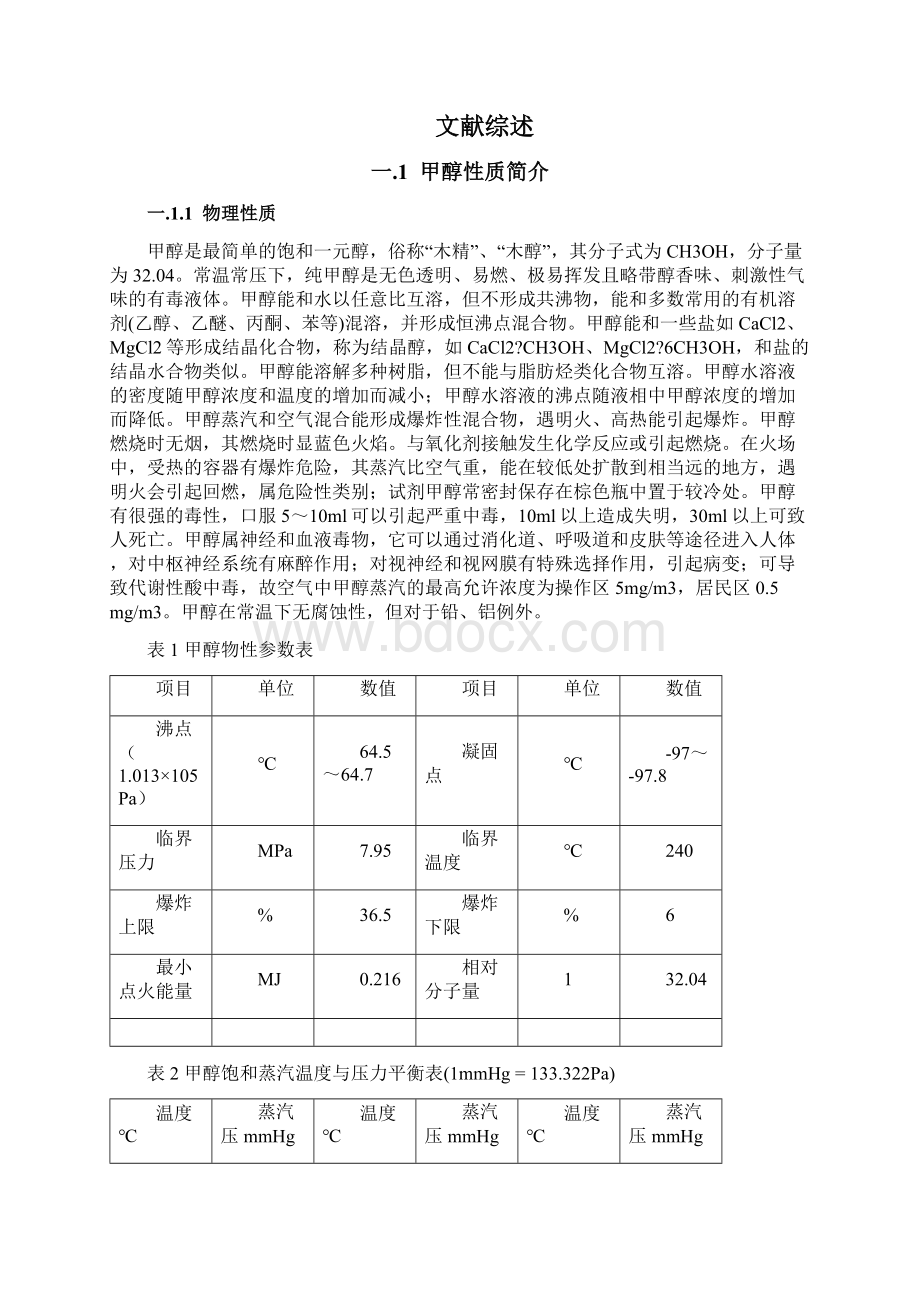 年产6万吨甲醇工艺设计合成工段毕业设计文档格式.docx_第2页