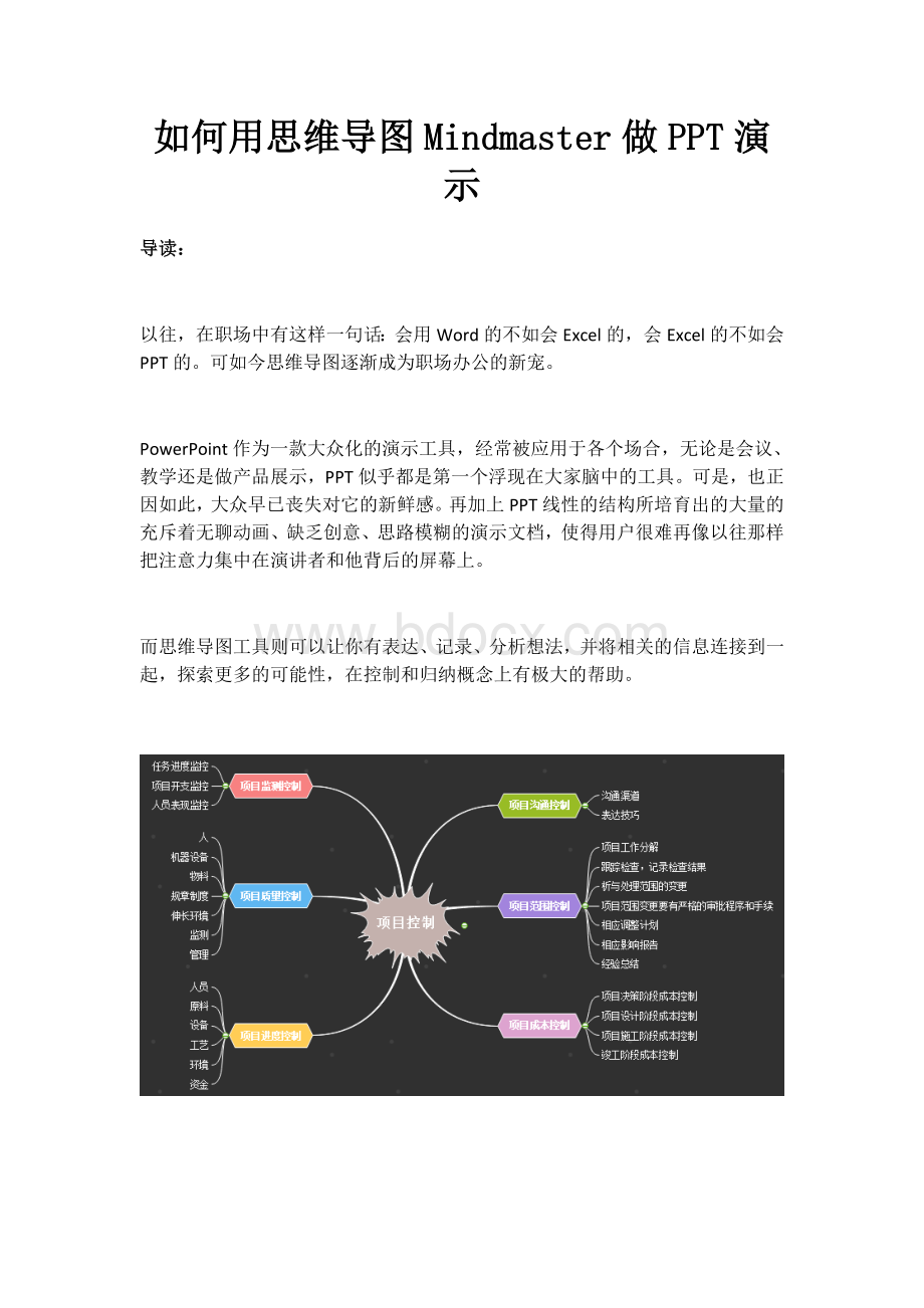 如何用思维导图Mindmaster做PPT演示文档格式.docx_第1页