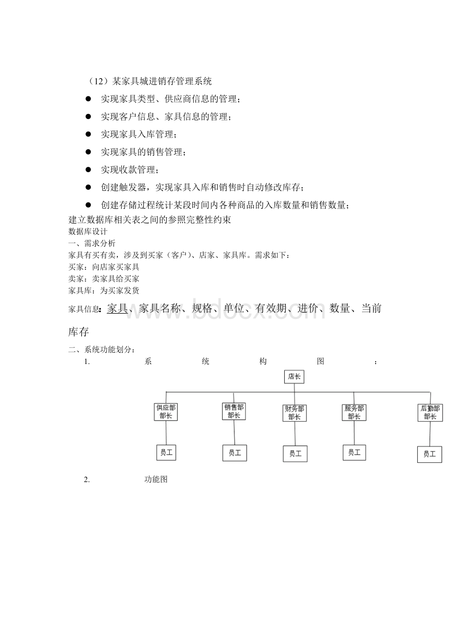 家具城进销存管理系统Word格式文档下载.doc_第1页