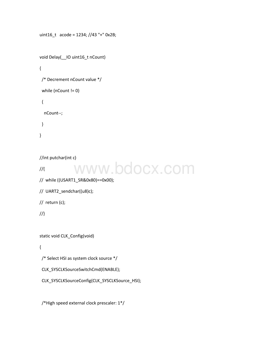 STM8单片机ADCTimerUSART寄存器直接操作实用例程文档格式.docx_第2页