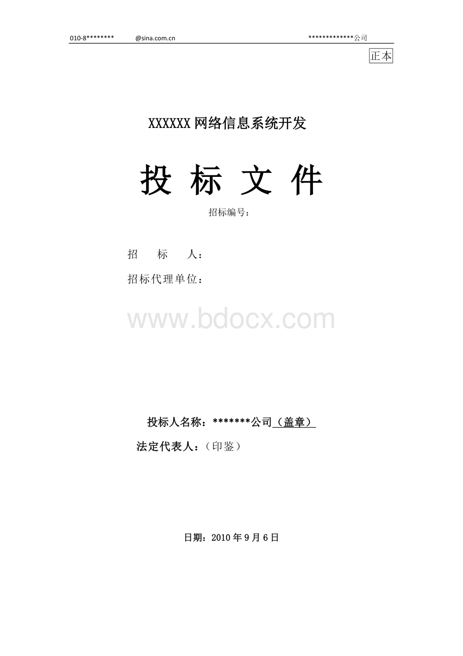 IT项目投标书模板Word文档下载推荐.doc_第1页