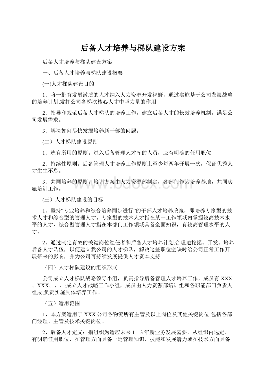 后备人才培养与梯队建设方案.docx