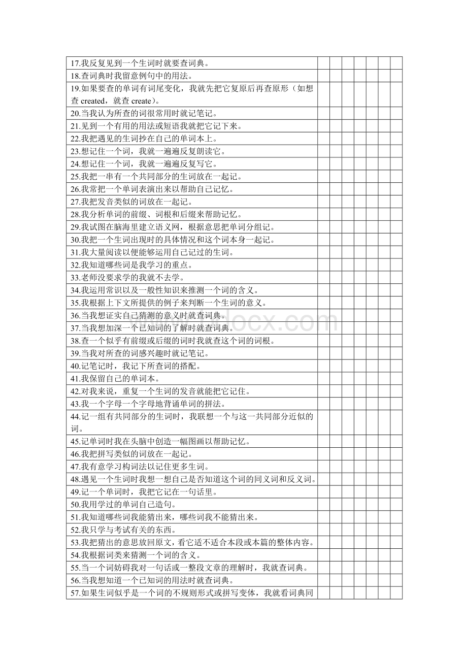 中国学生英语词汇学习策略问卷_精品文档Word下载.doc_第2页