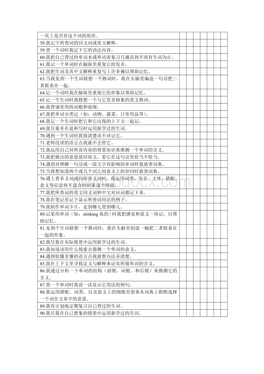 中国学生英语词汇学习策略问卷_精品文档Word下载.doc_第3页